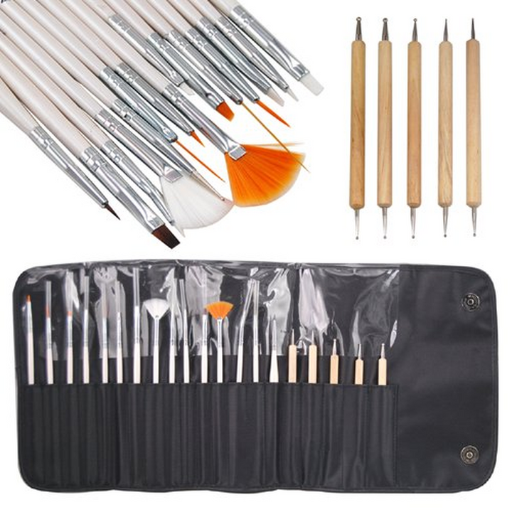 20 Piece Nail Art Tool & Brush Set