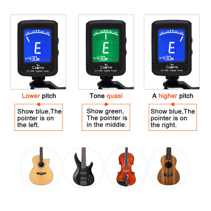 LED Clip-on Electronic Digital Guitar Tuner