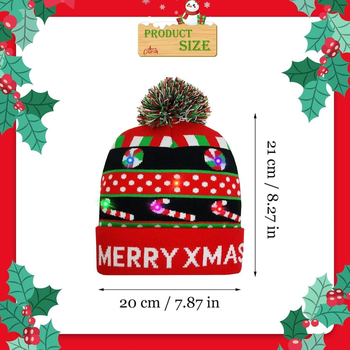 Christmas LED Beanie Bobble Hat