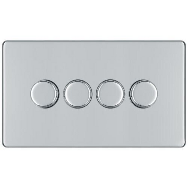 BG Electrical Chrome Quadruple Dimmer Switch