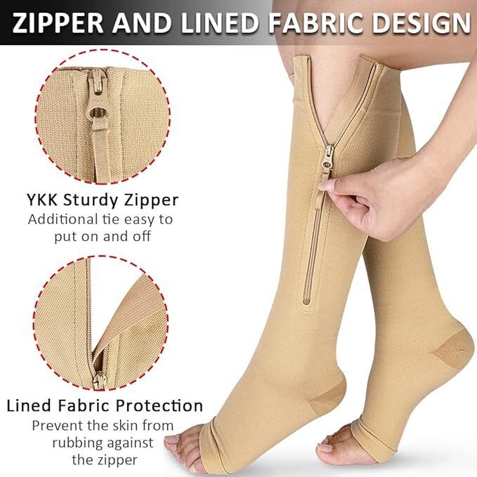Beige Medical Compression Socks
