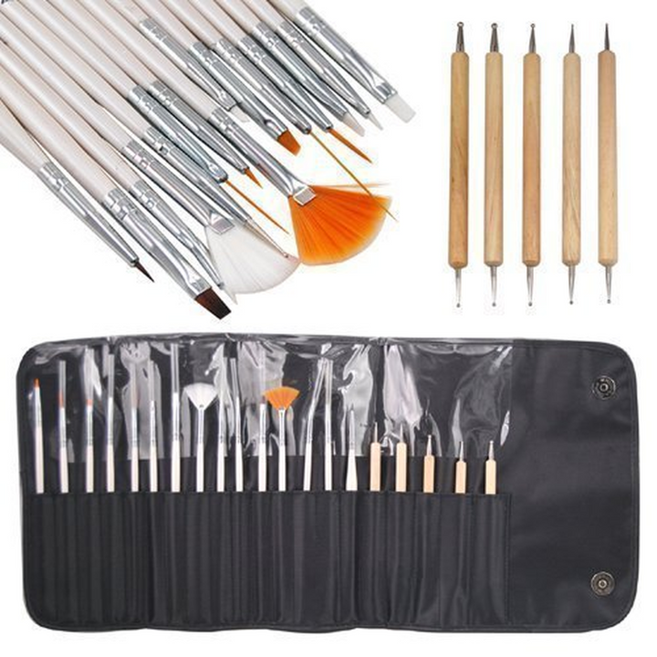 20 Piece Nail Art Tool & Brush Set