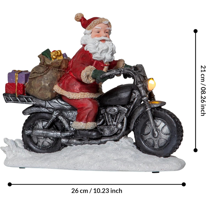 Santa Motorbike LED Christmas Decoration