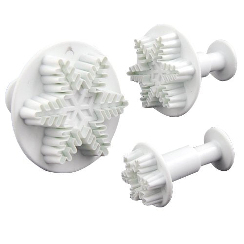 3 Sugarcraft Snowflake Cutter Plungers