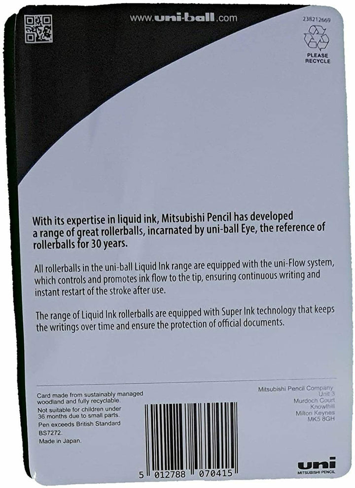 8 Uniball Multi Coloured Rollerball Pens