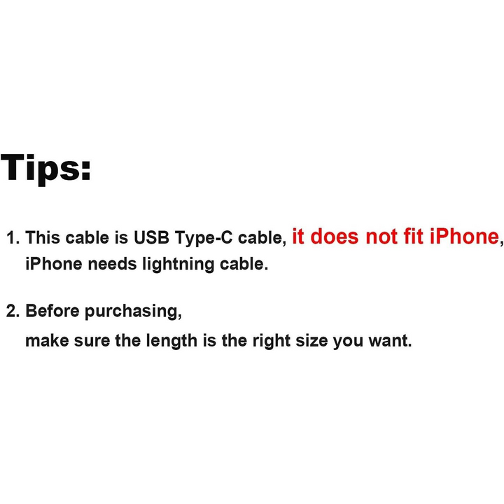 3 Black 1.2m USB to Type C Cables