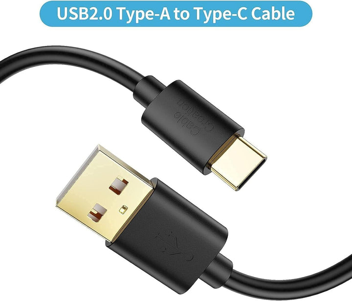 3 Black 1.2m USB to Type C Cables