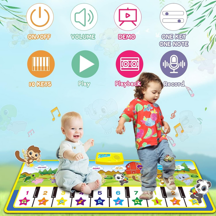 Giant Piano Play Mat Animal & Numbers