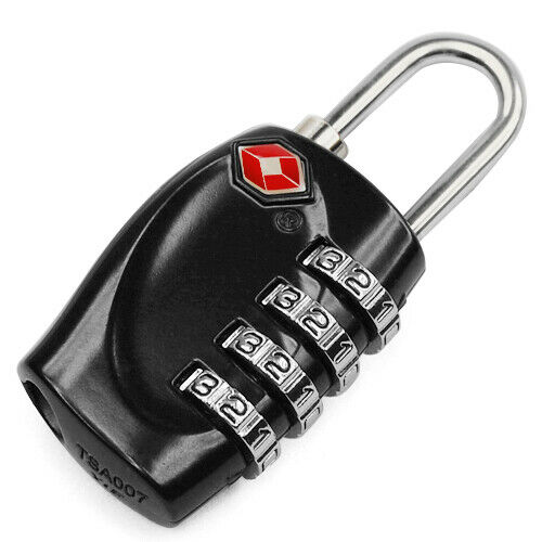 Black TSA Luggage 4-Dial Padlock