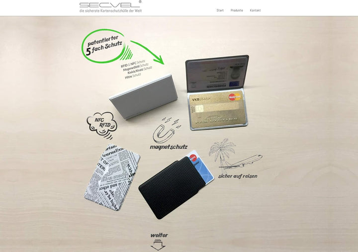 Brown Leather Secvel 4 Card RFID Safety Case