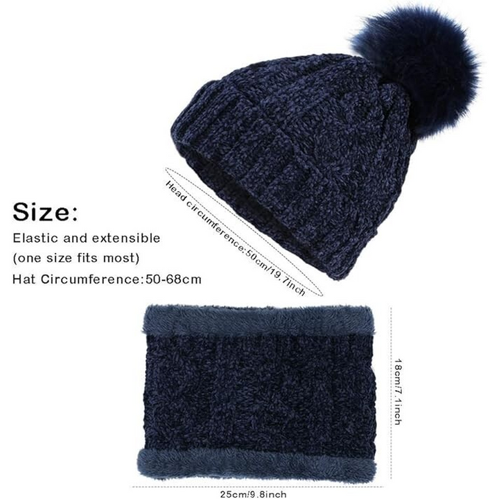 Blue Tacobear Knitted Beanie Bobble Hat
