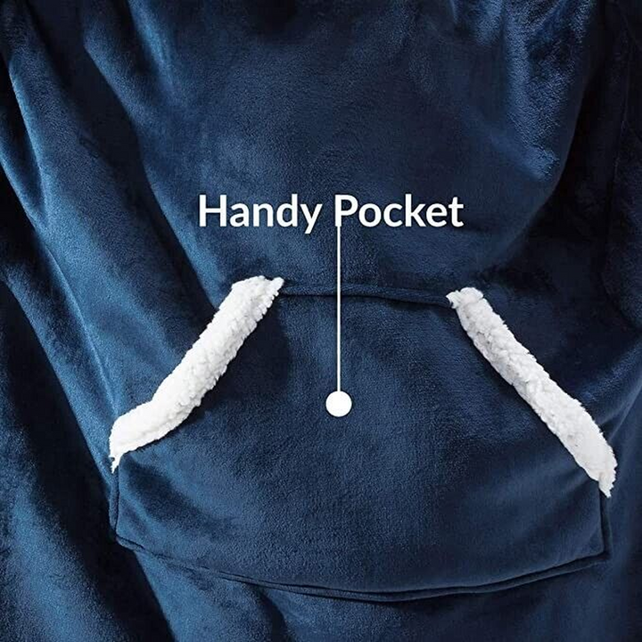 Adult Blue Oversized Sherpa Hoody