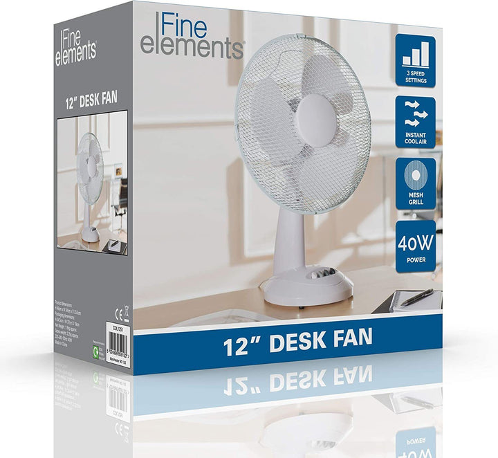 Fine Elements 12" Desk Fan White