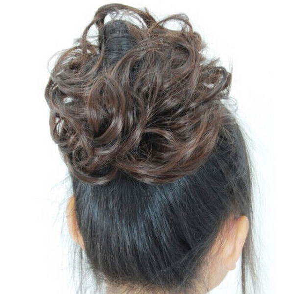 Small Brown Bun Hair Piece