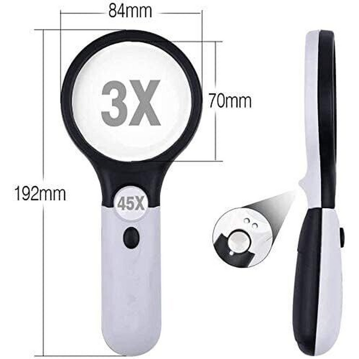 3x/45x Magnifier Glass