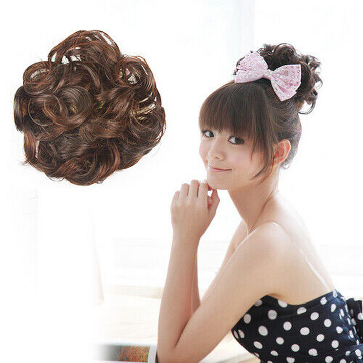 Small Brown Bun Hair Piece