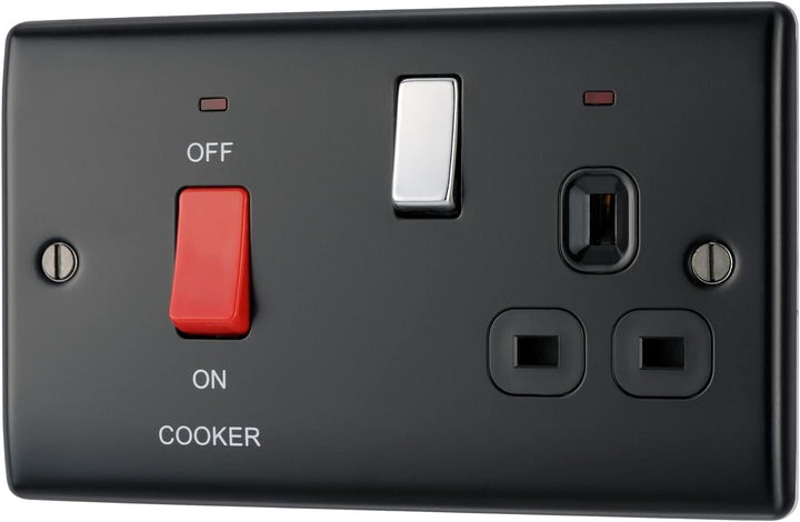 BG Electrical Black Cooker Connection Plug