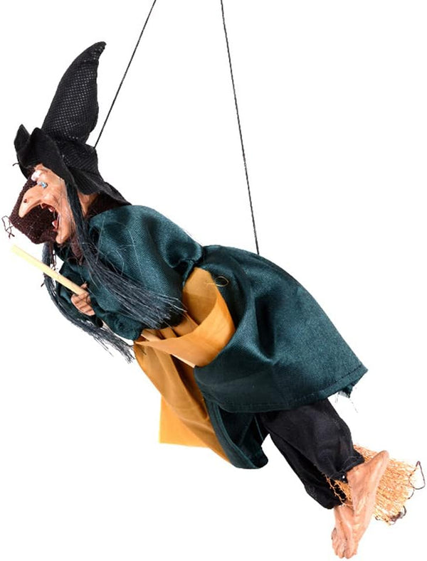 Green Halloween LED Cackling Witch