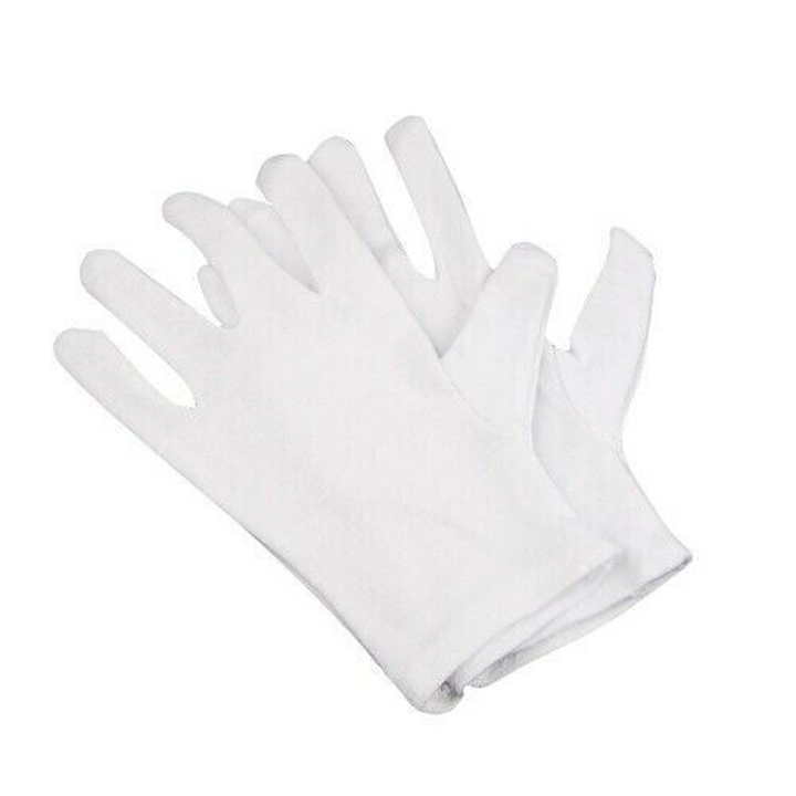 4 White Cotton Gloves