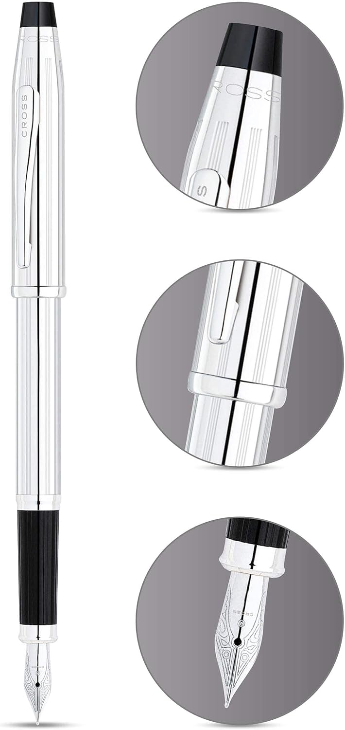 Cross Century II Lustrous Chrome Fine Nib Fountain Pen