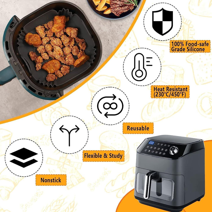 Black Silicone Air Fryer Liners