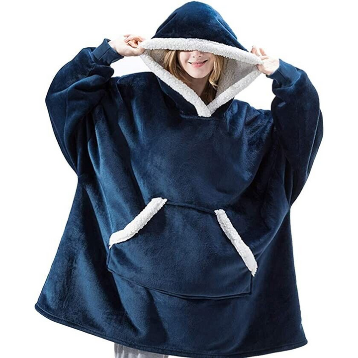 Adult Blue Oversized Sherpa Hoody