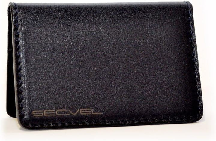 Black Leather Secvel 4 Card RFID Safety Case
