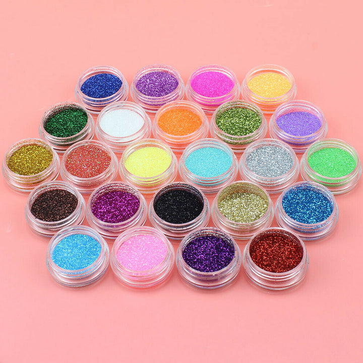 24 Chunky Coloured Glitter Pots