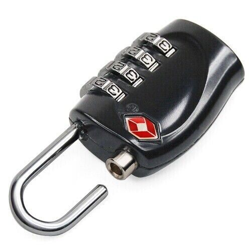 Black TSA Luggage 4-Dial Padlock