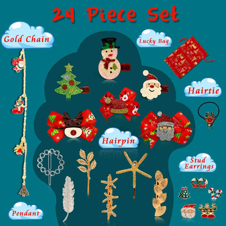 Girls Hair Accessory Christmas Advent Calendar