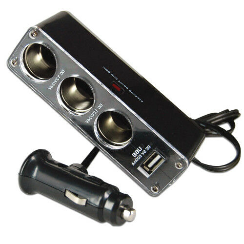 12V Car Cigarette 3 Way Extension