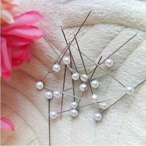 100 Shimmering Pearl Headed Pins