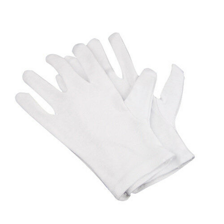 4 White Cotton Gloves