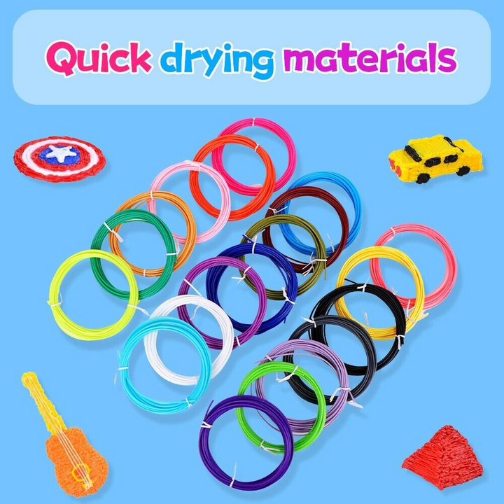 20 Pack Coloured 3D Pen Refill Strips