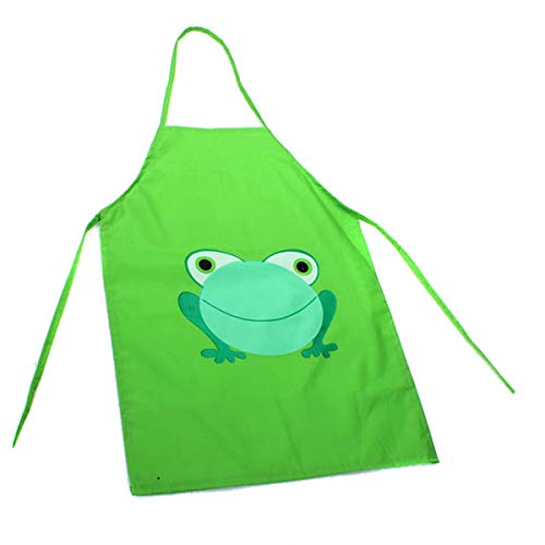 Green Children's Waterproof Cartoon Frog Apron