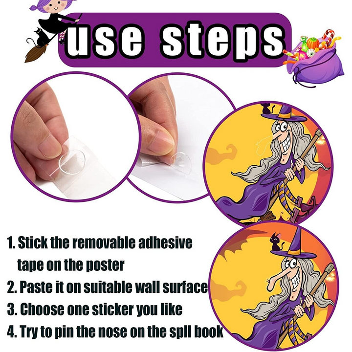 Halloween Stick The Nose On The Witch Poster Game