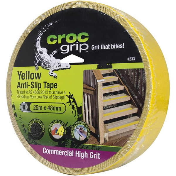 25m Croc Grip Yellow Anit-Slip 48mm Tape Roll
