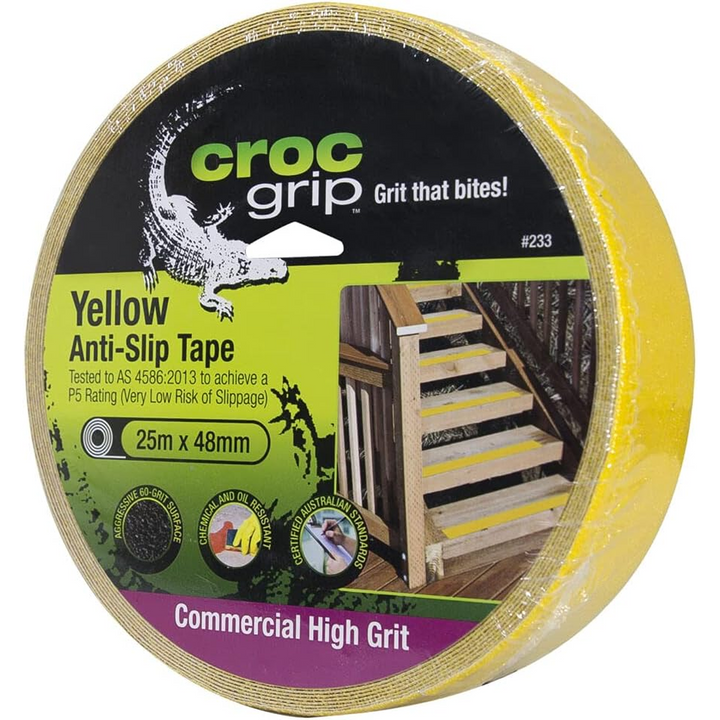 25m Croc Grip Yellow Anit-Slip 48mm Tape Roll