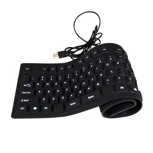 Flexible Black Silicone PC Keyboard