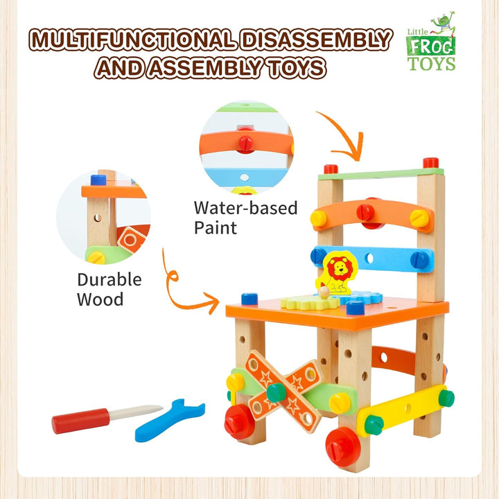 Childrens Wooden DIY 45pc Construction Building Toy Set | Seller Vision
