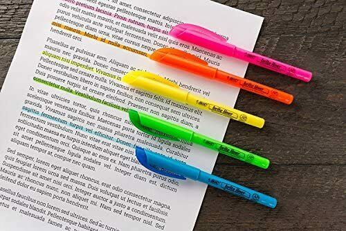 5 Bic Brite Liner Highlighter Pens