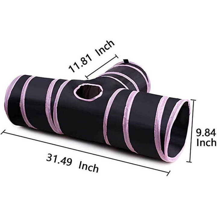 Pink & Black Pop Up Cat Tunnel