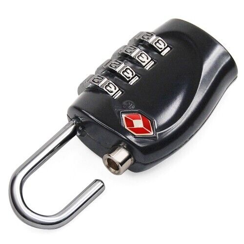 Black TSA Luggage 4-Dial Padlock