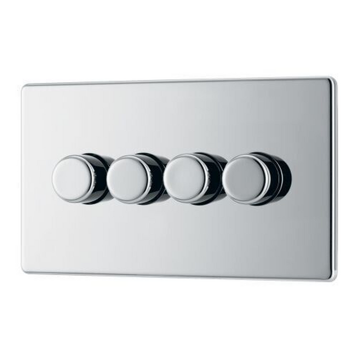 BG Electrical Chrome Quadruple Dimmer Switch