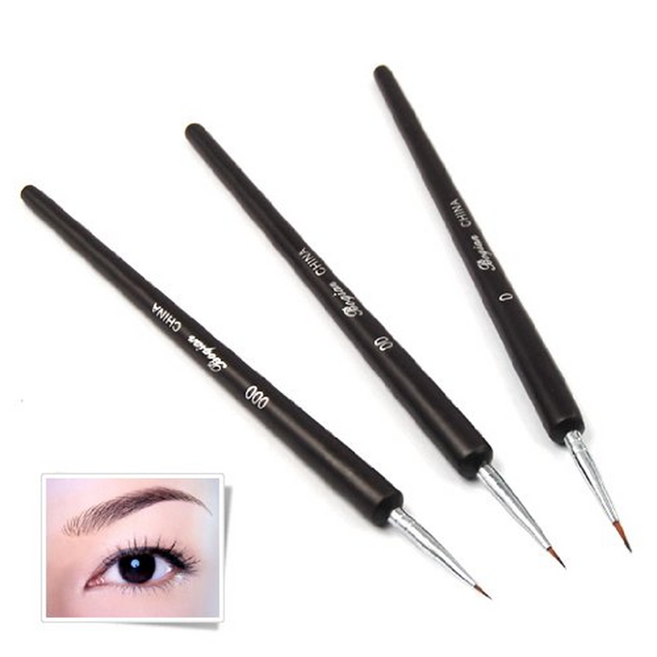 3 Small Acrylic Nail Art Brushes