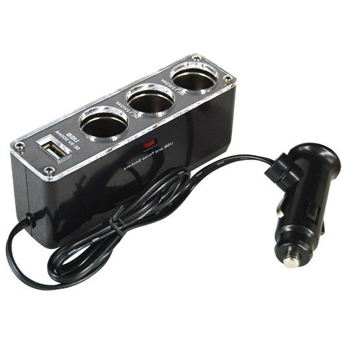 12V Car Cigarette 3 Way Extension