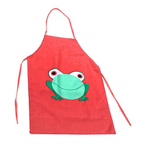 Pink Children's Waterproof Cartoon Frog Apron