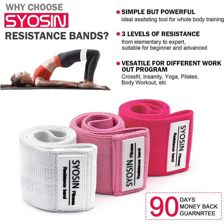 3 Pink Exercise Resistance Bands