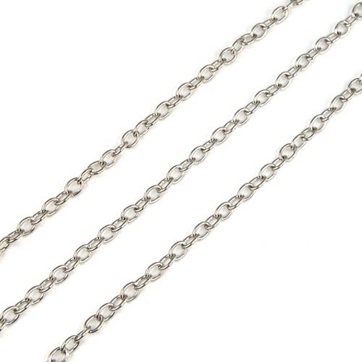 2m Silver Plated 3mmx2mm Link Chain