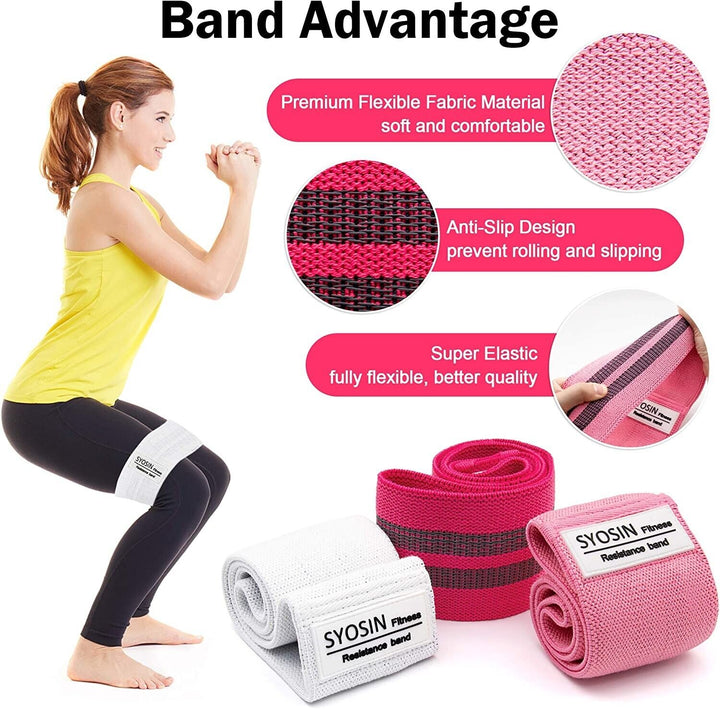 3 Pink Exercise Resistance Bands